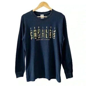 Crooks & Castles Mens Long Sleeve Graphic Print T-Shirt Blue Yellow Medium